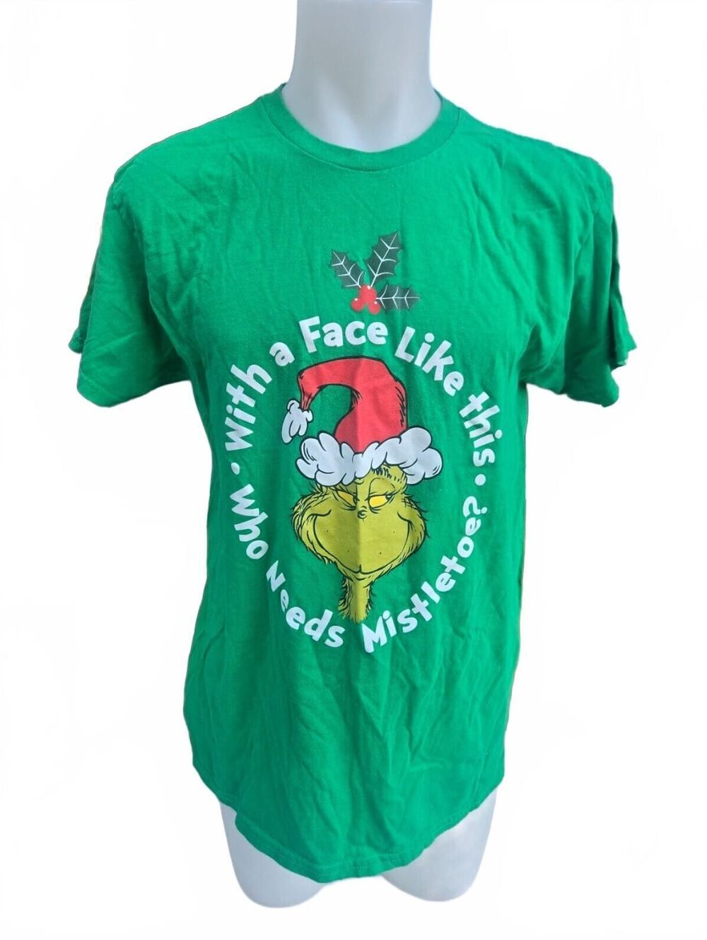 The Grinch Green Christmas T-Shirt Men's Short Sleeve, L